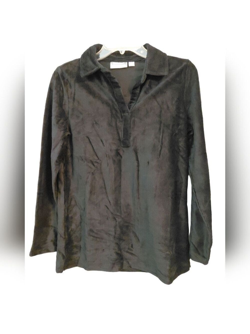 NWOT Belle by Kim Gravel Black Corduroy Tunic Blouse Size XXS - Picture 2 of 6